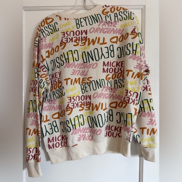 Disney Mickey Mouse Graffiti Graphic Crew Neck Sweatshirt Multicolor NWOT M - Picture 4 of 5